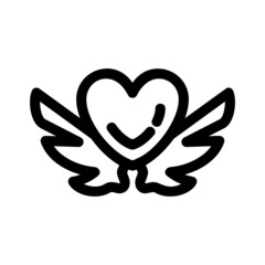 heart wings icon or logo isolated sign symbol vector illustration - high quality black style vector icons
