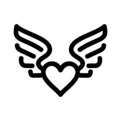 heart wings icon or logo isolated sign symbol vector illustration - high quality black style vector icons
