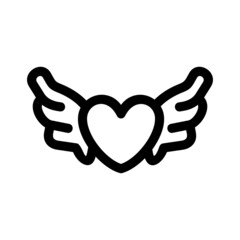 Obraz premium heart wings icon or logo isolated sign symbol vector illustration - high quality black style vector icons 