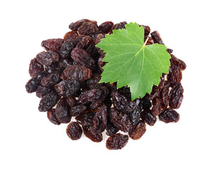 Raisins isolated on white background