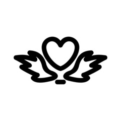 heart wings icon or logo isolated sign symbol vector illustration - high quality black style vector icons
