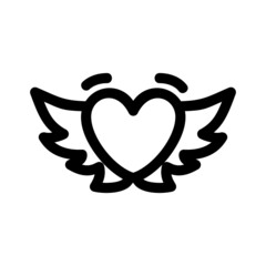 heart wings icon or logo isolated sign symbol vector illustration - high quality black style vector icons
