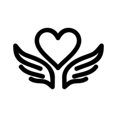 Obraz premium heart wings icon or logo isolated sign symbol vector illustration - high quality black style vector icons 