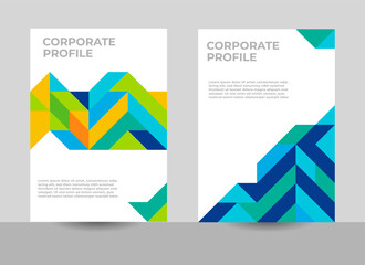 Corporate profile cover design, annual report cover design, geometric cover design