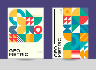 geometric cover design, business presentation design, bauhaus pattern design, annual report cover design