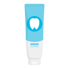 Vector illustration of blue toothpaste isolated on background.