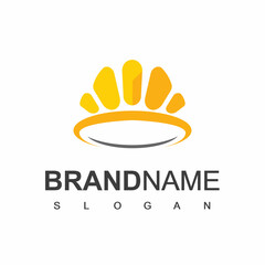 Golden Crown Logo Design Template