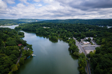 Obraz na płótnie Canvas Aerial Landscape of Pompton Lakes New Jersey 