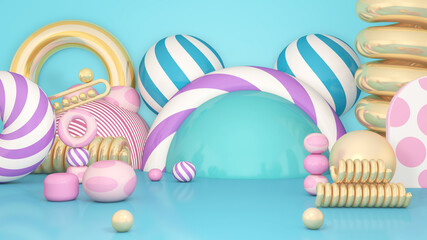 Empty room with Wall Background. 3D illustration, 3D rendering	