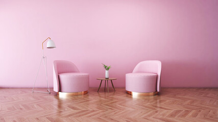 Room interior with Wall Background. 3D rendering ,3D illustration	