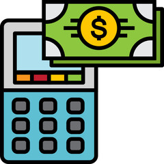 Mobile payment machine icon. Shopping concept icon style