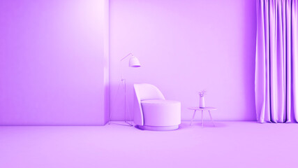 Naklejka na ściany i meble Room interior with Wall Background. 3D rendering ,3D illustration 