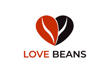Love Beans Vector Logo Design Graphic