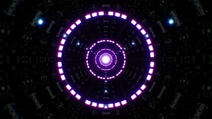 Purple Circle Light in the Mechanical Tunnel