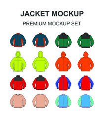 Set of mockup jacket mountain, varsity, windbreaker, sweater vector © bagus
