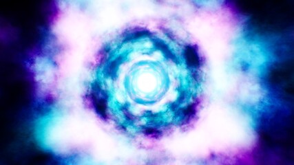 Bright Shining Neon Cloud Tunnel