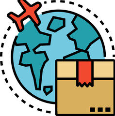 Worldwide service icon. Logistic concept icon style
