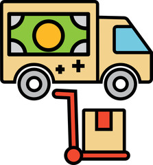 Logistic cost icon. Logistic concept icon style