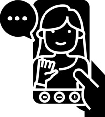 Video call icon. Communication and multimedia concept icon style