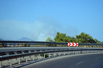 Typical road in southern Turkey. Mugla Region, Turkey