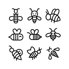 bumblebee icon or logo isolated sign symbol vector illustration - high quality black style vector icons
