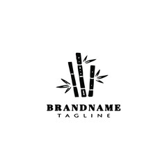 bamboo simple logo design template icon black vector illustration