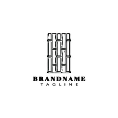 bamboo cartoon logo design template icon black vector symbol