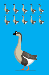 Animal Animation Sequence Chinese Goose Cartoon Vector