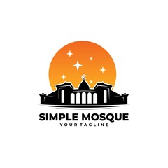 simple mosque logo classic style