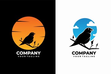 bird logo dark and light style