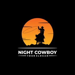 cowboy logo night style