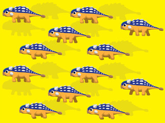 Dinosaur Ankylosaurus Character Animation Vector Seamless Wallpaper