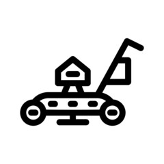 lawn mower icon or logo isolated sign symbol vector illustration - high quality black style vector icons
