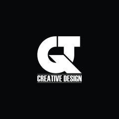 Letter QT simple logo design vector