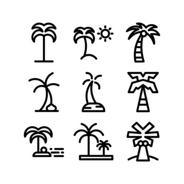palm tree icon or logo isolated sign symbol vector illustration - high quality black style vector icons © emka angelina
