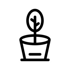 plant pot icon or logo isolated sign symbol vector illustration - high quality black style vector icons

