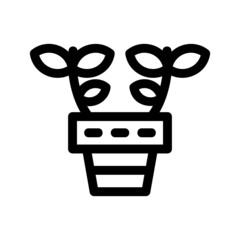 plant pot icon or logo isolated sign symbol vector illustration - high quality black style vector icons
