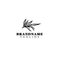 cute leaf logo cartoon black icon design vector illustration