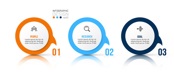 Business infographic  template with step or option design.