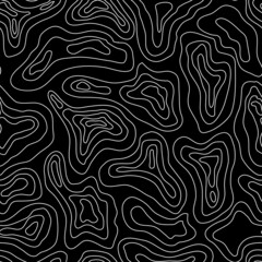 Abstract waves texture. Seamless graphic pattern. Isolated black and white texture. Seamless background for craft, collage, prints.