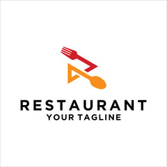 Creative letter R Restaurant logo vector design template