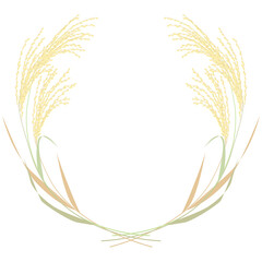 米の稲穂 賞の円形フレーム ベクターイラスト