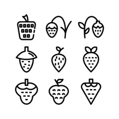 strawberry icon or logo isolated sign symbol vector illustration - high quality black style vector icons

