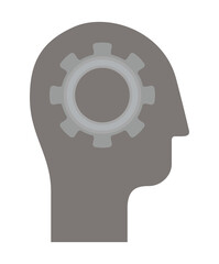 silhouette head with gear