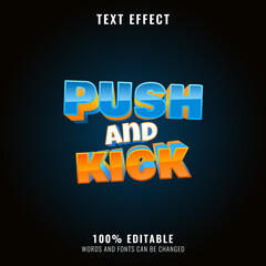 funny kids push and kick game logo title text effect