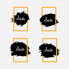 Set of sale sticker with square frame. - Vector.