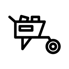 wheelbarrow icon or logo isolated sign symbol vector illustration - high quality black style vector icons
