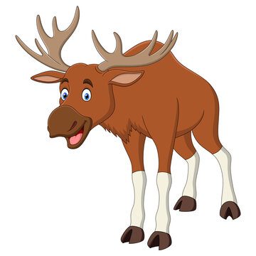 Illustration of big funny cartoon elk