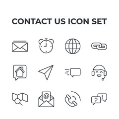 contact us set icon, isolated contact us set sign icon, vector illustration