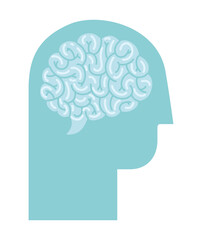 silhouette head with brain